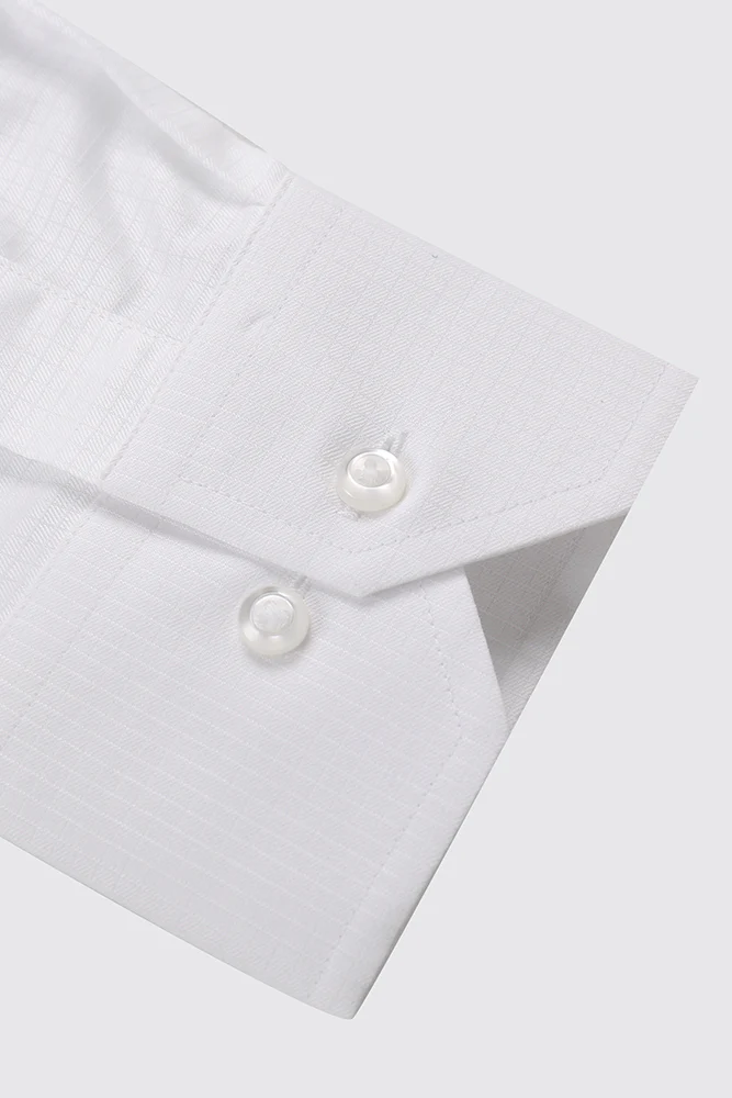 Check White 2ply Skjorte Regular - Image 4