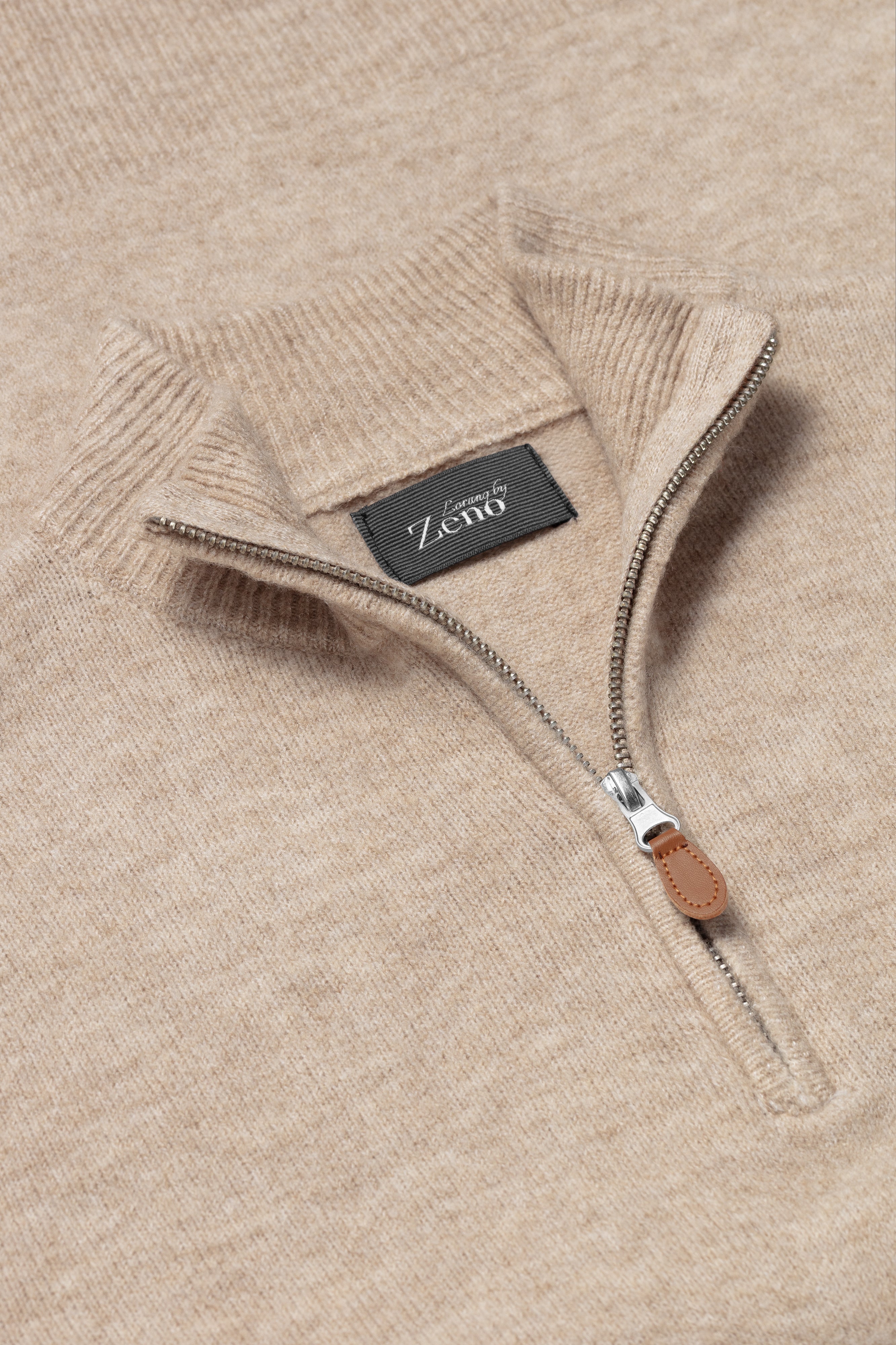 Kasjmir Genser Sand Zip - Image 3